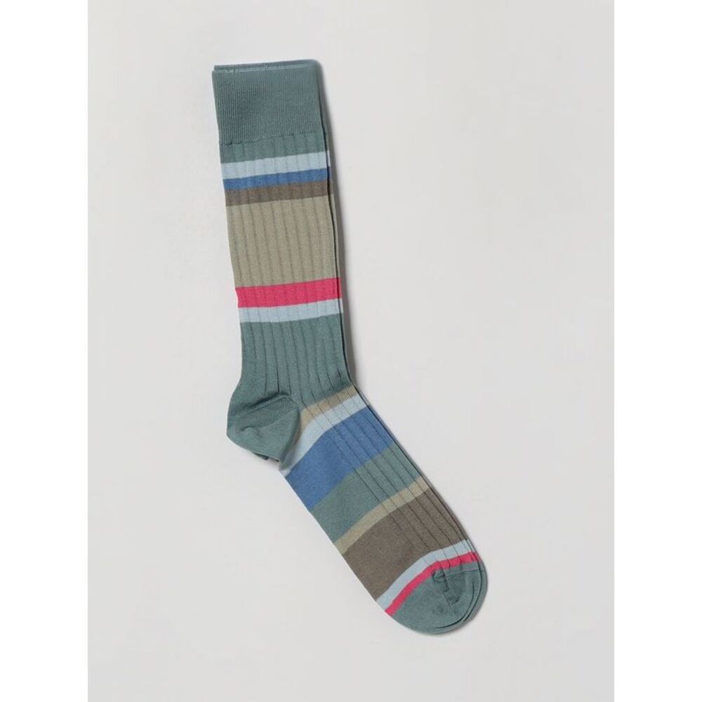 Paul Smith Men Multicolor Striped Organic Cotton Ribbed Socks Paul Smith